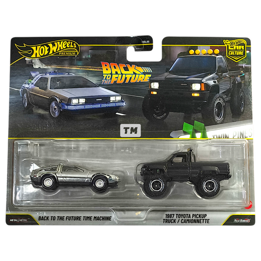 Hot Wheels Back to the Future Time Machine 1987 Toyota Pickup Truck Car Culture 2 Packs Back to the Future 1/64 Diecast