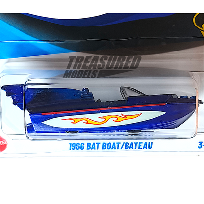 Hot Wheels Bat Boat 1966 Metalflake Dark Blue 2025 Main Line Batman 1/64 Diecast