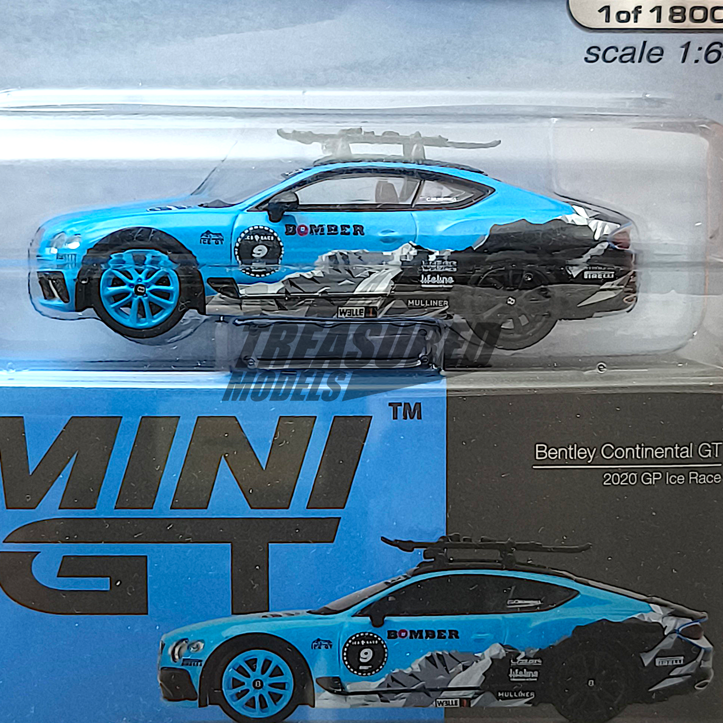 Mini GT Bentley Continental GT 2020 GP Ice Race Blister Packaging MGT00247 1/64 Diecast