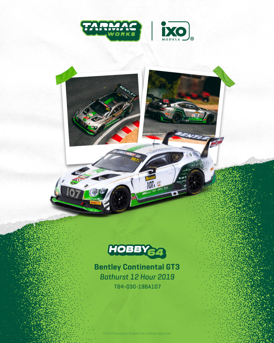 Tarmac Works Bentley Continental GT3 Bathurst 12 Hour 2019 J. Gounon S. Kane J. Pepper T64G-030-19BA107 1/64 Diecast