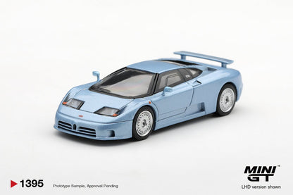 [PRE-ORDER] MINI GT Bugatti EB110 GT Azzurro Metallizzato Mondial de l'Automobile 1992 MGT01395 1/64 Diecast