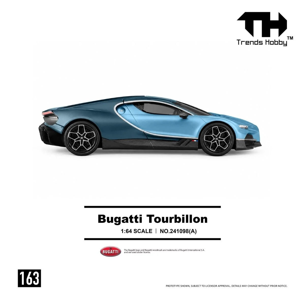 [Pre-Order] Trends Hobby Bugatti Tourbillon Blue Atlantic 163 241098A 1/64 Diecast