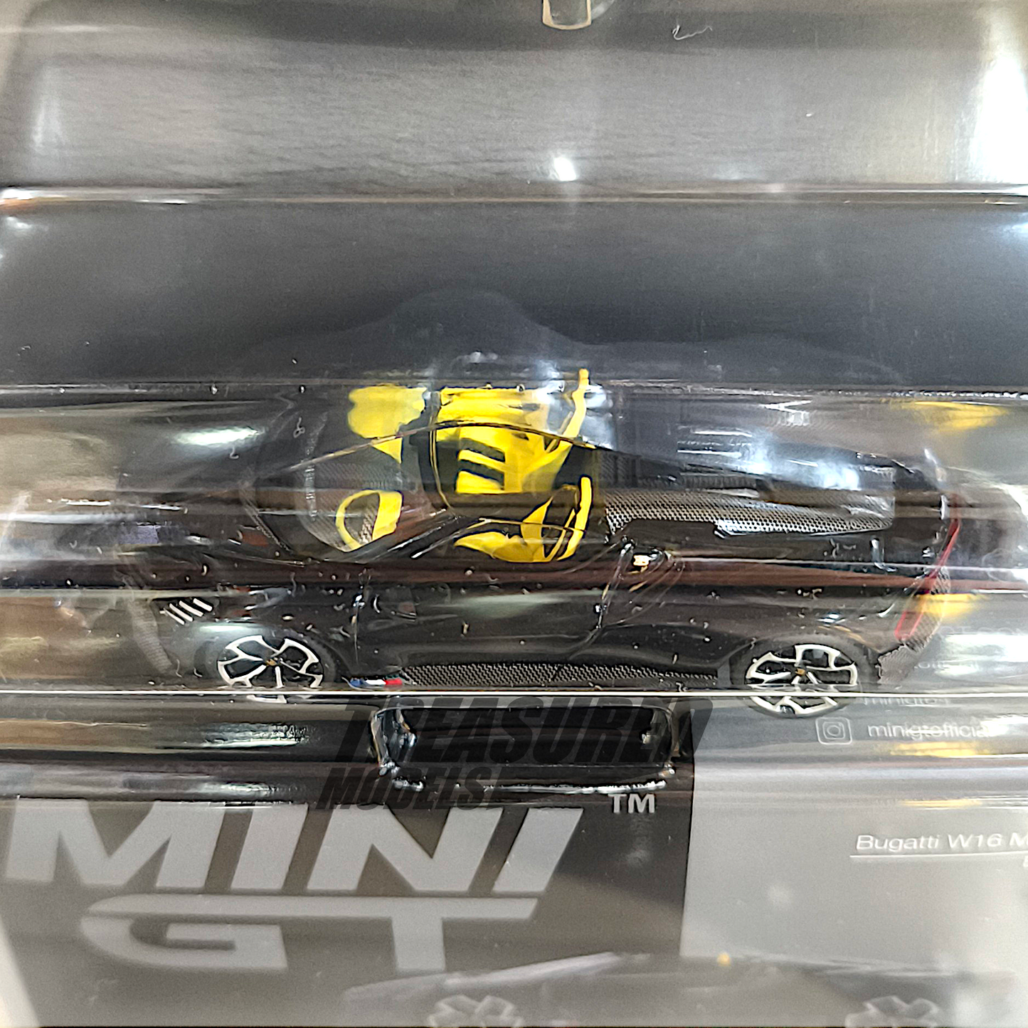 Mini GT Bugatti W16 Mistral Black Blister Packaging MGT01058 1/64 Die Cast