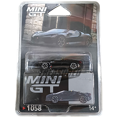 Mini GT Bugatti W16 Mistral Black Blister Packaging MGT01058 1/64