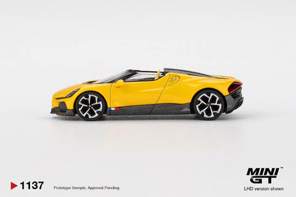 [Pre-Order] Mini GT Bugatti W16 Mistral Yellow MGT01137 1/64 Die cast