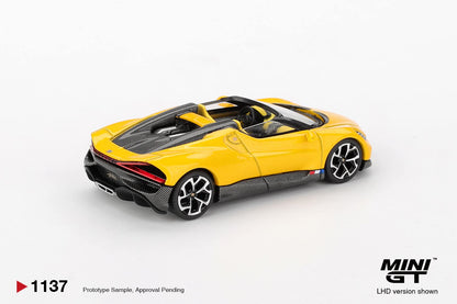 [Pre-Order] Mini GT Bugatti W16 Mistral Yellow MGT01137 1/64 Die cast