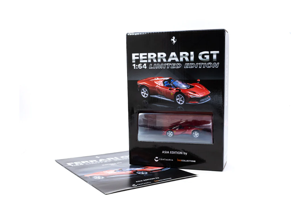 Tarmac Works CENTAURIA x IXO COLLECTIONS FERRARI GT 164 Magazine ASIA EDITION FERRARI DAYTONA SP3 2021 English Version 1/64 Die Cast