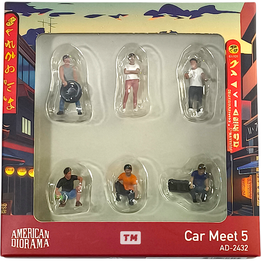 American Diorama Car Meet 5 AD-2432 1/64 figures