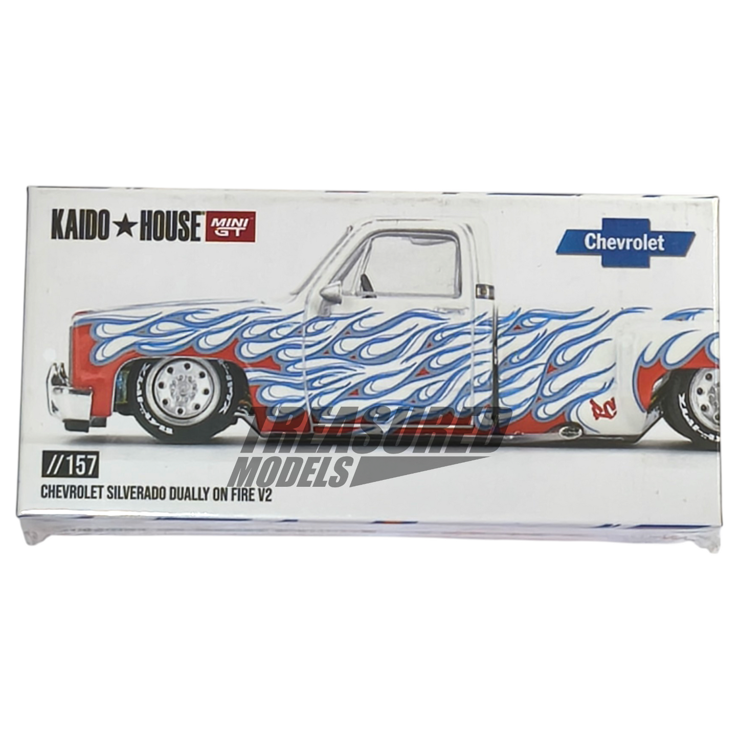 Kaido House Chevrolet Silverado Dually On Fire V2 KHMG157 1/64 Die Cast