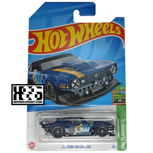 Chevrolet Custom 68 Camaro Matte Navy Blue 2023 HW Slammed Hot Wheels 1/64 Diecast