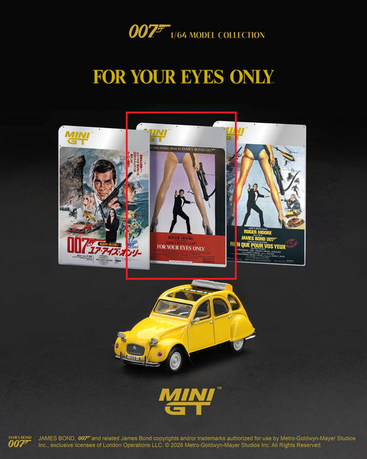[Pre-Order] Mini GT Citroën 2CV English Poster “For Your Eyes Only” MGT00919 1/64 Diecast