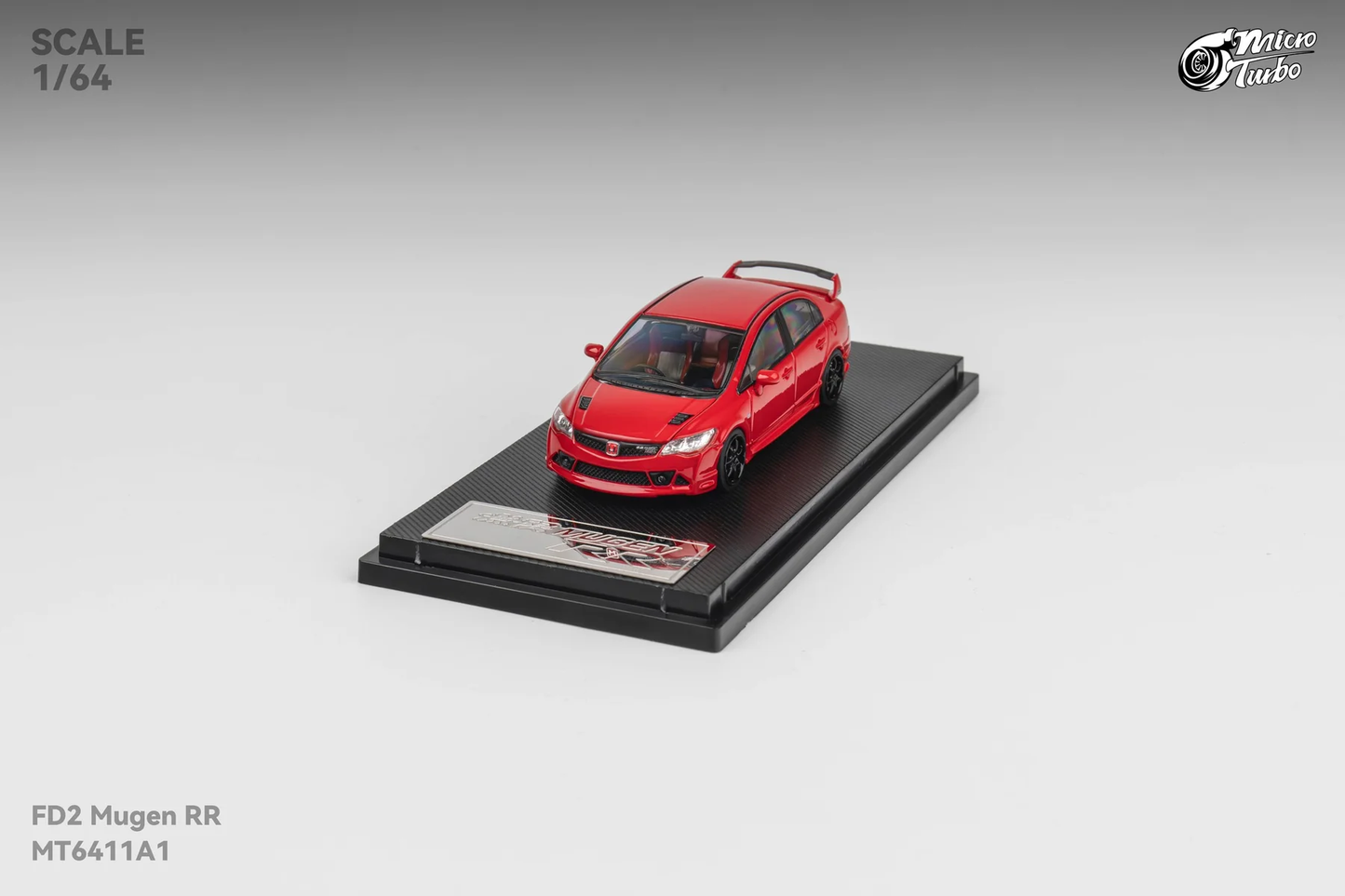 Micro Turbo Civic Type R FD2 MUGEN RR Red MT6411A1 1/64 Diecast
