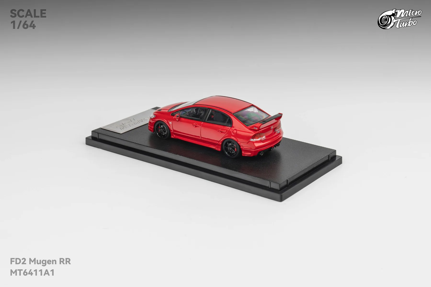 Micro Turbo Civic Type R FD2 MUGEN RR Red MT6411A1 1/64 Diecast