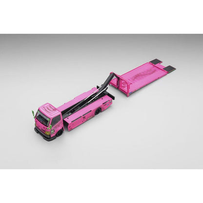 Max Gear x Micro Turbo Custom Pink Roxy Flat Bed Tow Truck 1/64 Diecast