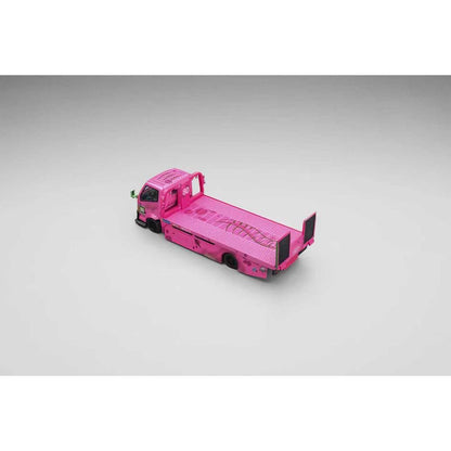 Max Gear x Micro Turbo Custom Pink Roxy Flat Bed Tow Truck 1/64 Diecast
