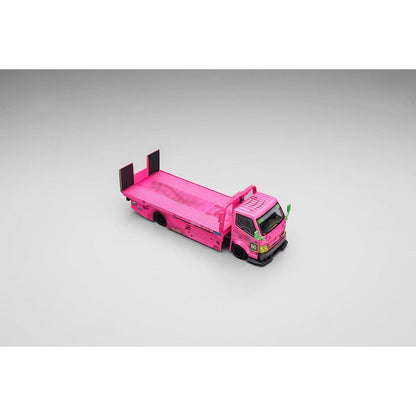 Max Gear x Micro Turbo Custom Pink Roxy Flat Bed Tow Truck 1/64 Diecast