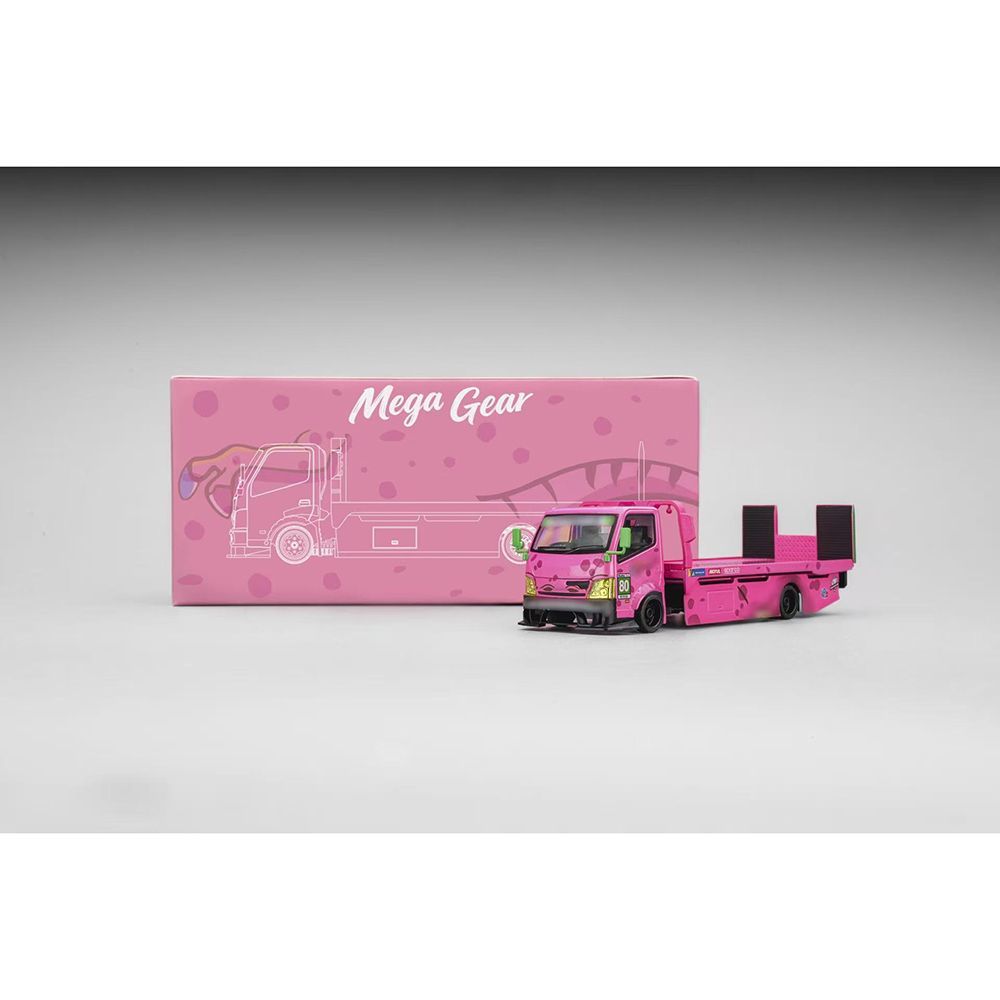 Max Gear x Micro Turbo Custom Pink Roxy Flat Bed Tow Truck 1/64 Diecast