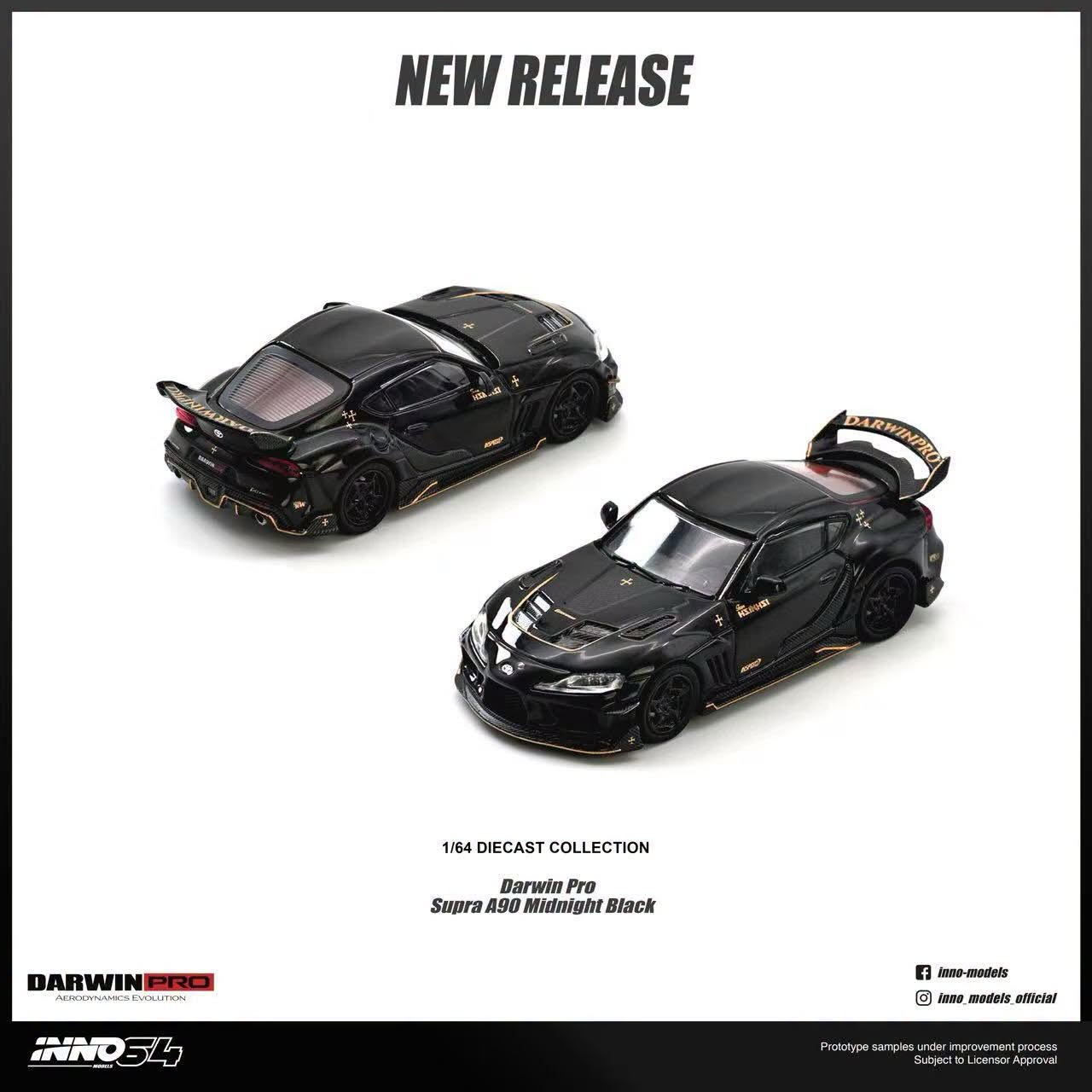 [Pre-Order] Inno64 DARWIN PRO SUPRA A90 Midnight Black 1/64 Diecast