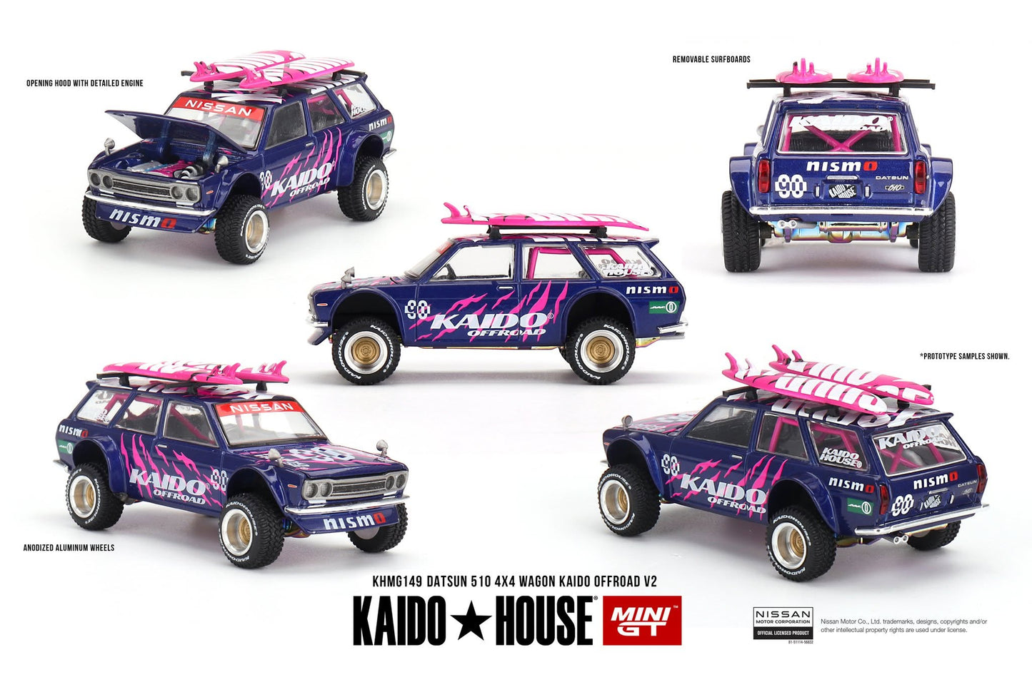 Kaido House Datsun 510  4x4 Wagon Kaido Offroad V2 KHMG149 1/64 Diecast