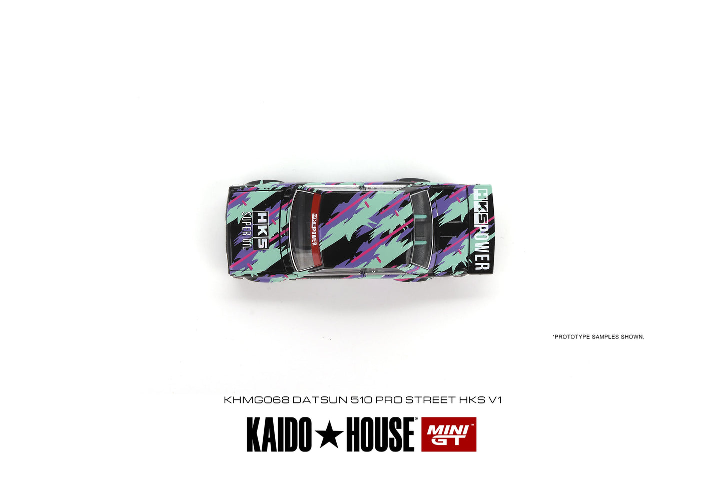 Kaido House Datsun 510 Pro Street HKS V1 KHMG068 1/64 Diecast