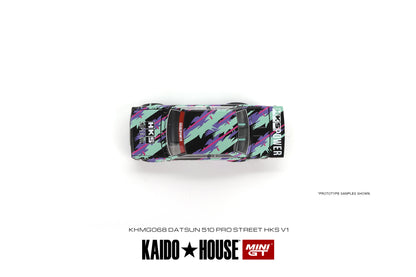 Kaido House Datsun 510 Pro Street HKS V1 KHMG068 1/64 Diecast