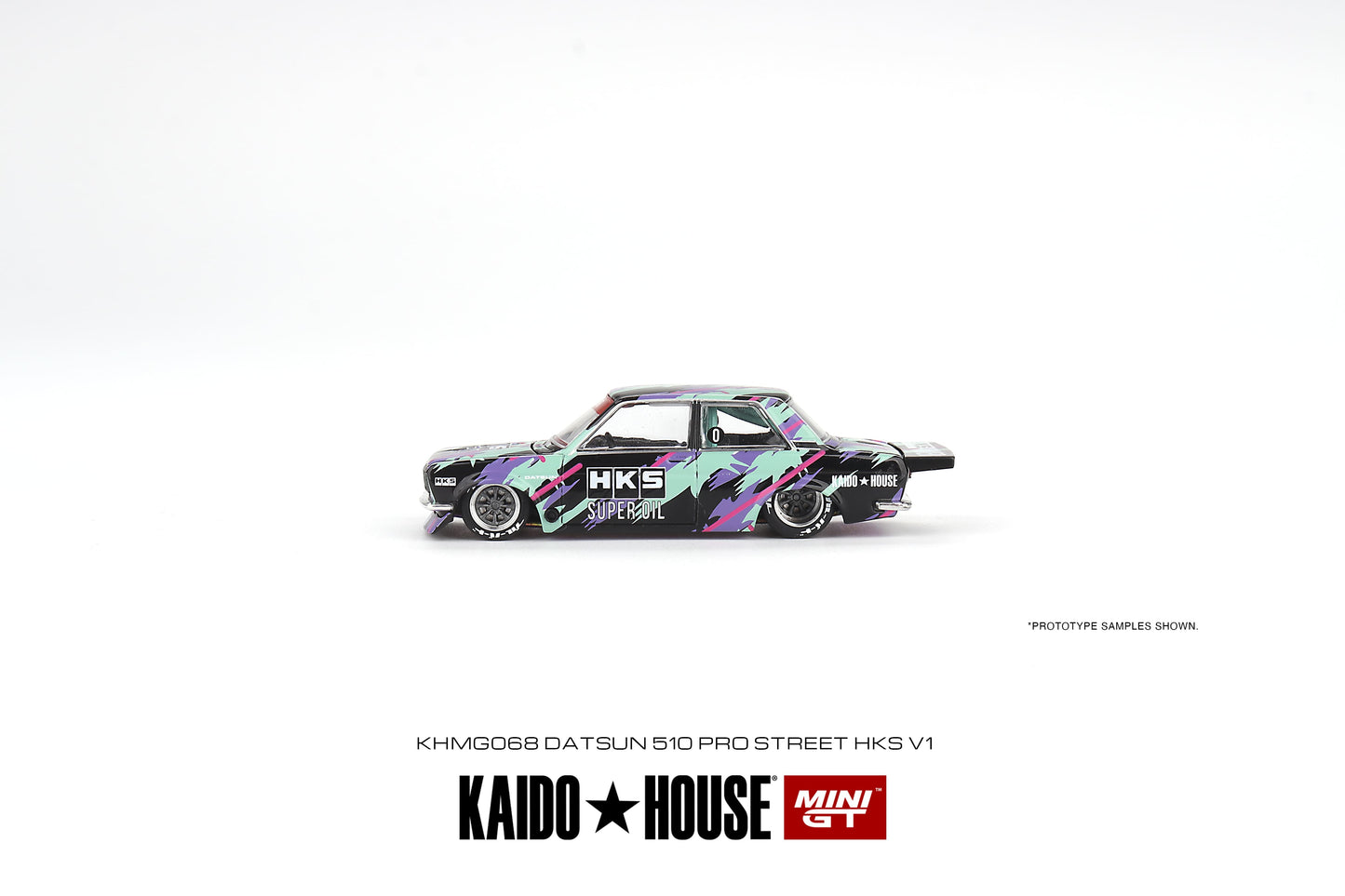 Kaido House Datsun 510 Pro Street HKS V1 KHMG068 1/64 Diecast