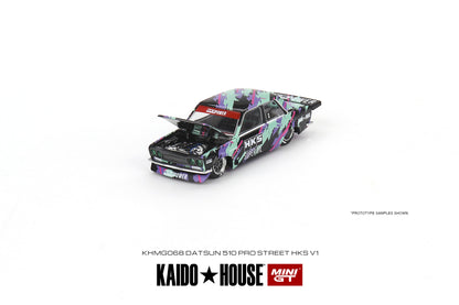Kaido House Datsun 510 Pro Street HKS V1 KHMG068 1/64 Diecast