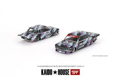 Kaido House Datsun 510 Pro Street HKS V1 KHMG068 1/64 Diecast