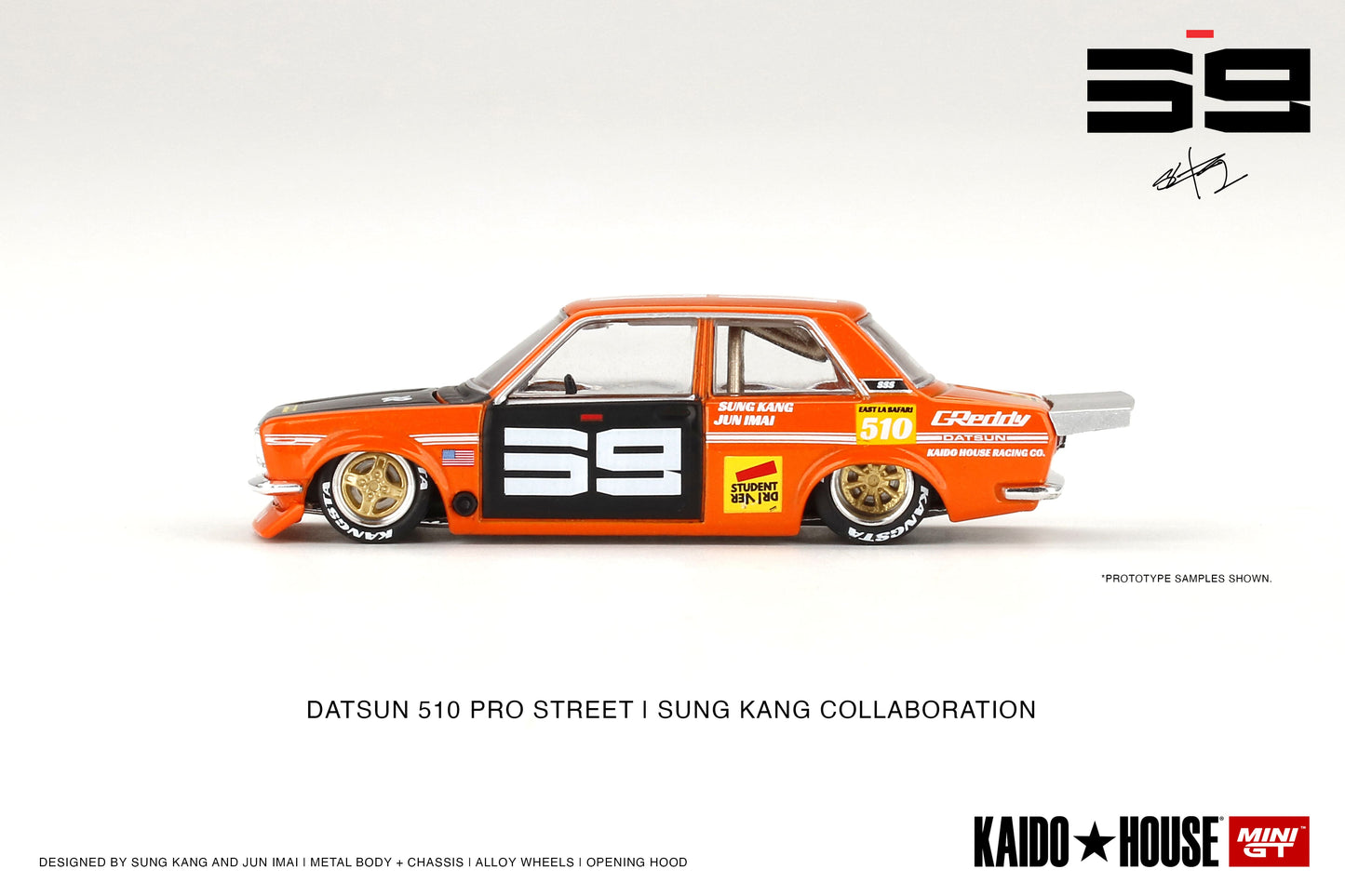 Kadio House Datsun 510 Pro Street SK510 Orange KHMG004 1/64 Diecast