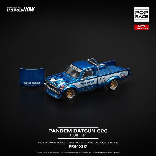 Pop Race Datsun 620 Pandem Blue PR640217 1/64 Die Cast