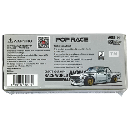 Pop Race Datsun Pandem 620 White PR640350 1/64 Die Cast