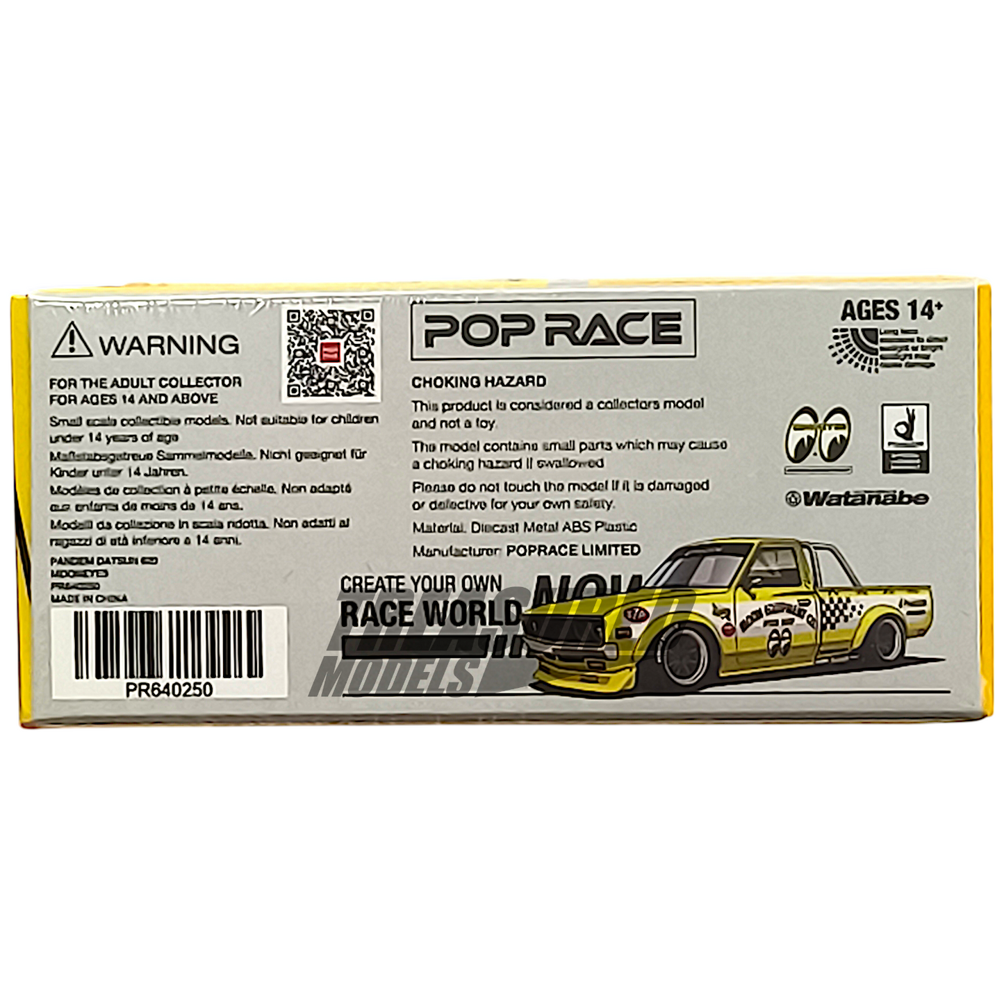 Pop Race Datsun Pandem 620 MoonEyes PR640250 1/64 Diecast