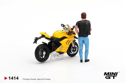 [PRE-ORDER] MINI GT Ducati Panigale V4 S Giallo w figure MGT01414 1/64 Diecast