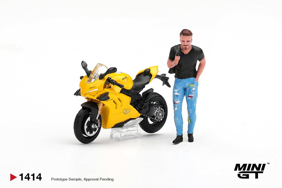 [PRE-ORDER] MINI GT Ducati Panigale V4 S Giallo w figure MGT01414 1/64 Diecast