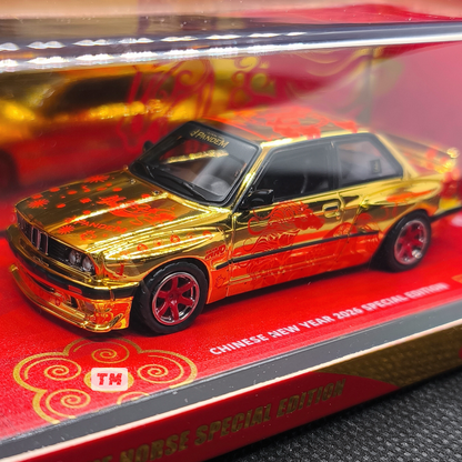 CHASE! Inno64 E30 Pandem Gold Chrome Rocket Bunny Year of the Horse Chinese New Year 2026 Special Edition 1/64 Diecast