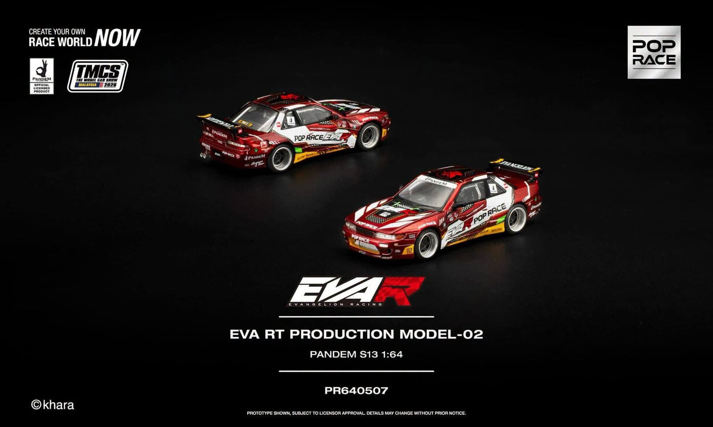 Pop Race EVA RT Production Model-02 Pandem S13 TMCS 2026 PR640507 1/64 Diecast