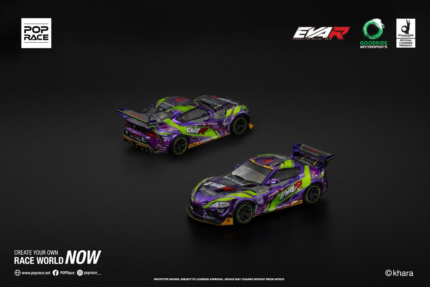 Pop Race EVA RT TEST TYPE-01 GOODRIDE PANDEM GR SUPRA PR640311 1/64 Diecast