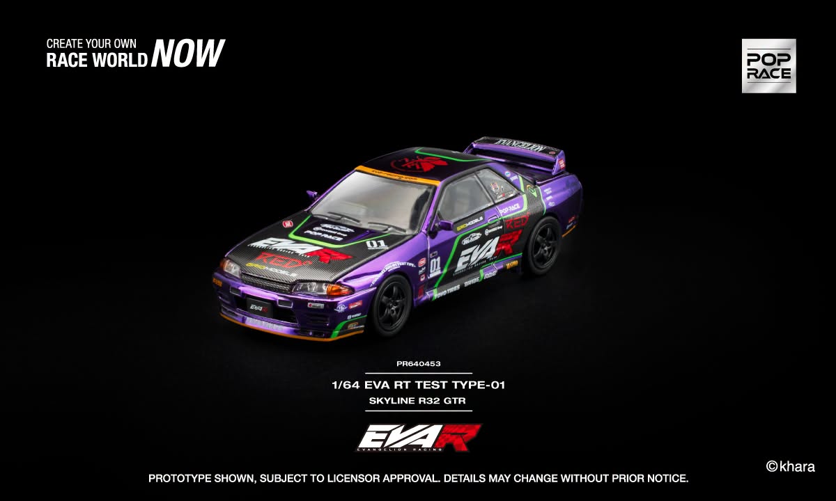 [Pre-Order] Pop Race EVA RT TEST TYPE-01 SKYLINE R32 GTR PR640453 1/64 Diecast