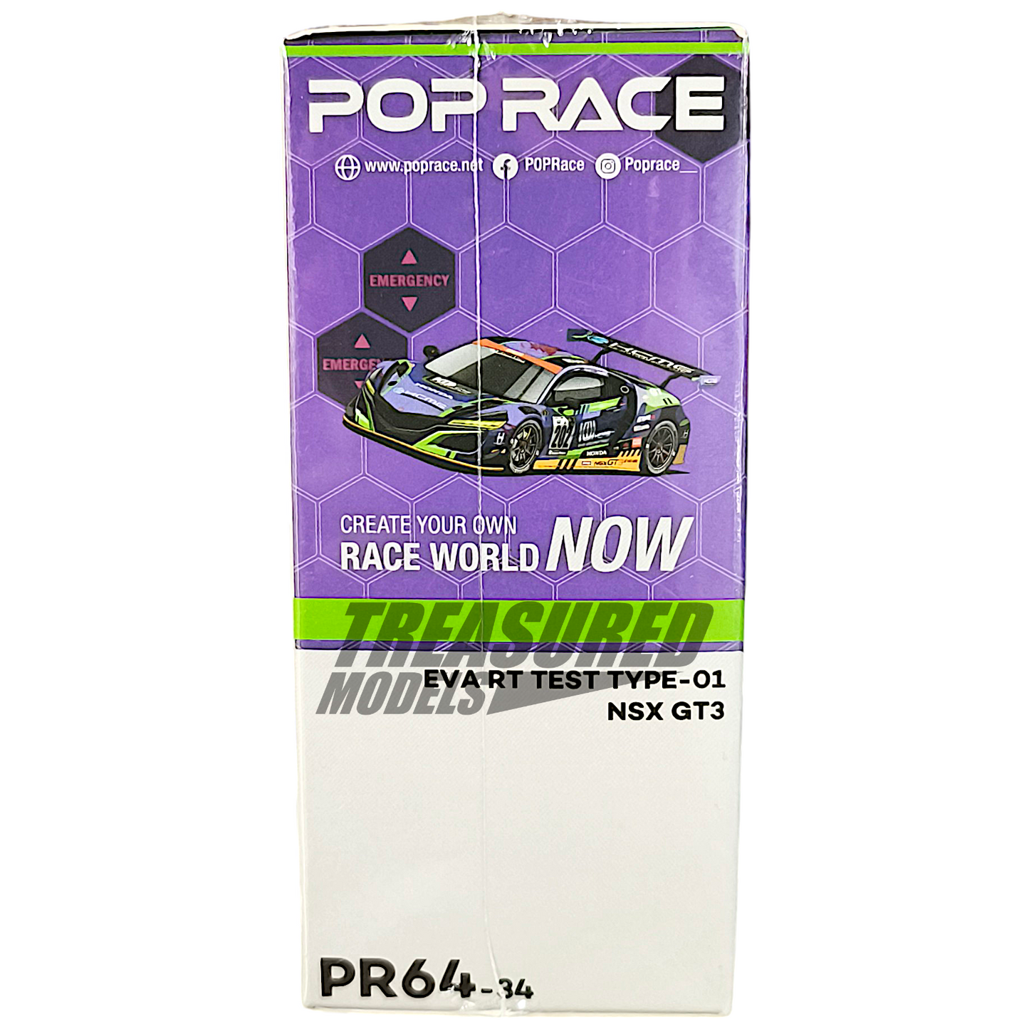 Pop Race EVA RT Test Type-01 NSX GT3 PR640034 1/64 Diecast
