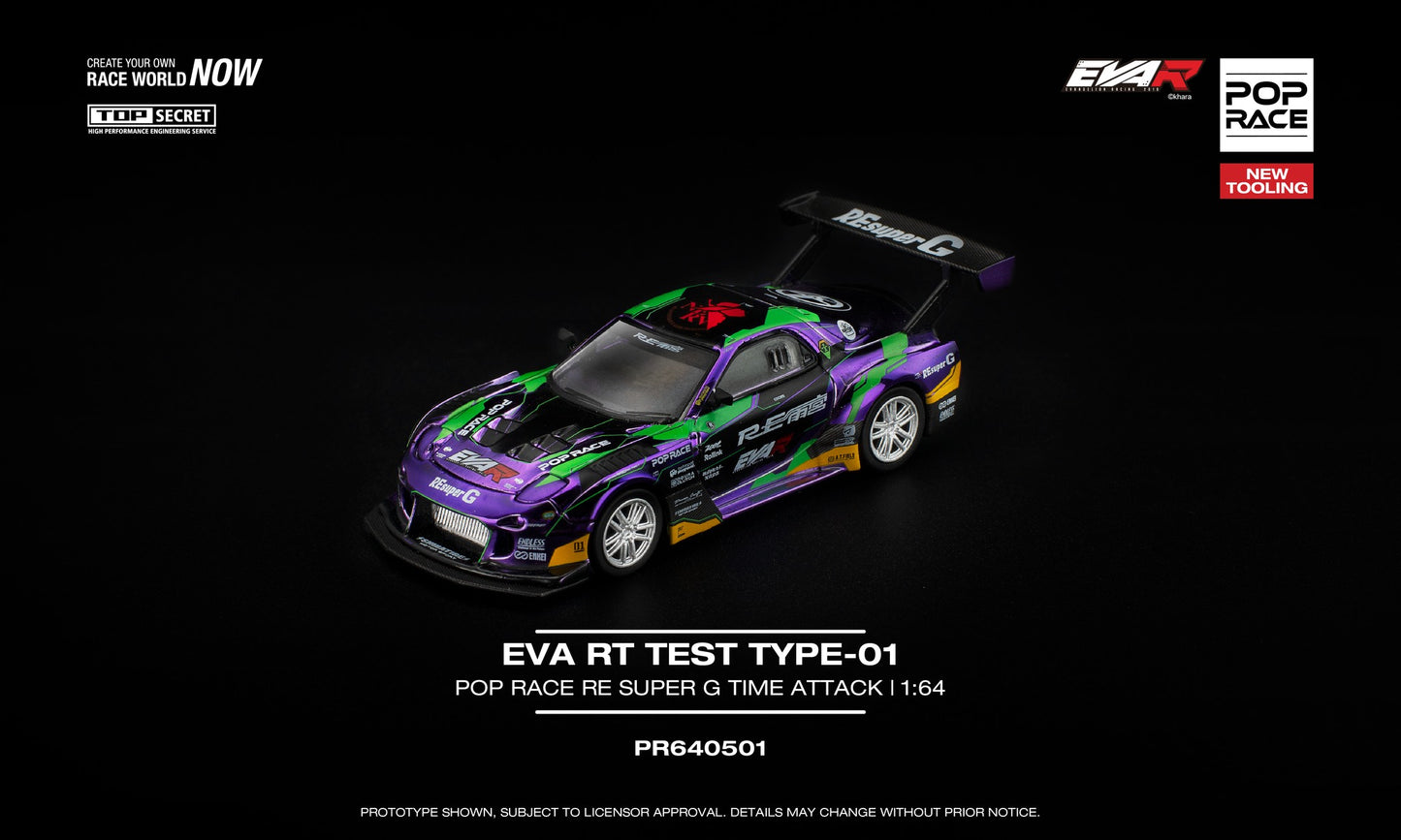 [Pre-Order] Pop Race EVA RT Test Type-01 Pop Race RE Super G Time Attack PR640501 1/64 Diecast