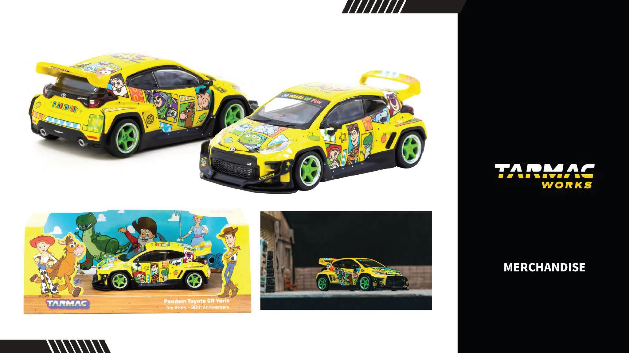 Tarmac Works Toyota Pandem GR Yaris Toy Story 30th Anniversary TAS
