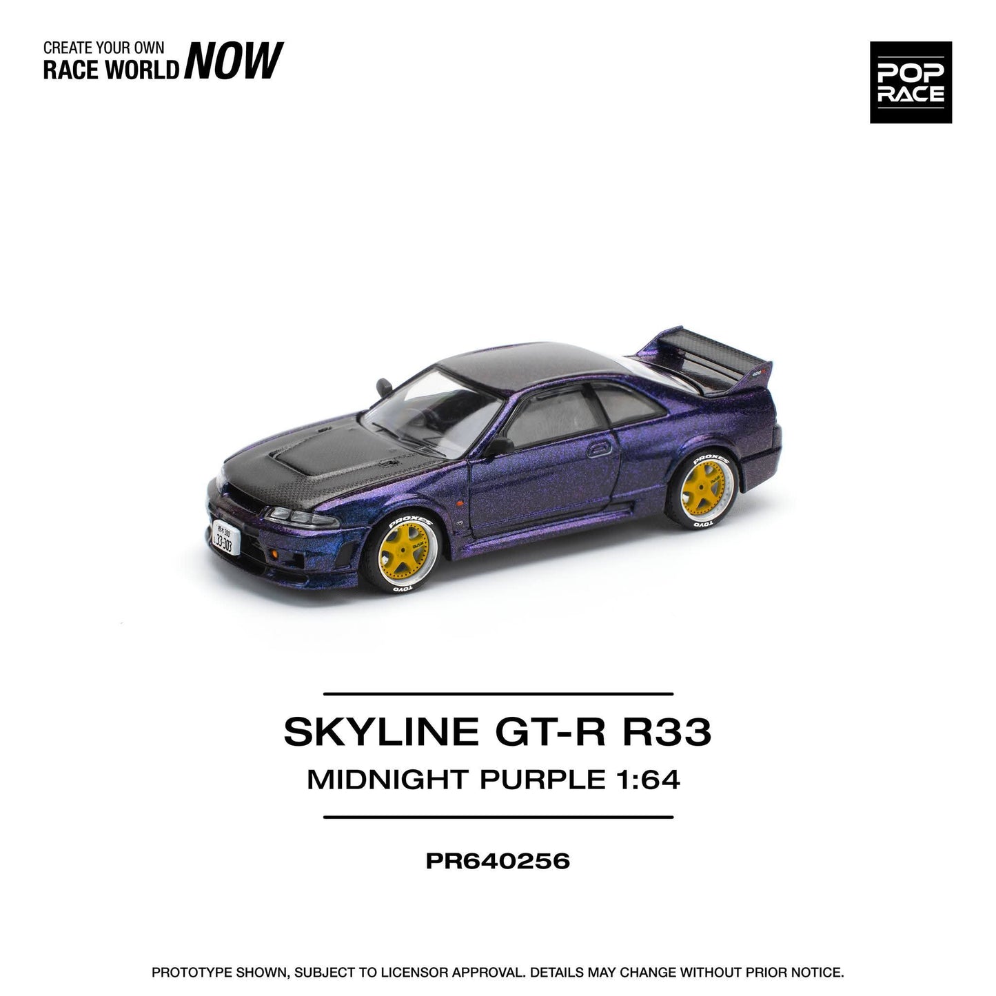 Pop Race Nissan Skyline GT-R R33 Nismo Midnight Purple PR640256 1/64 Diecast