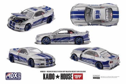 MDX2026 3pcs Set Mini GT Toyota Supra Mazda RX7 + Kaido House R34 FFR 1/64 Diecast