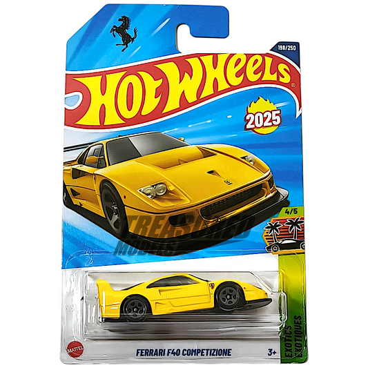 Hot Wheels Ferrari F40 Competizione Giallo Modena 2025 Main Line HW Exotic 1/64 Diecast