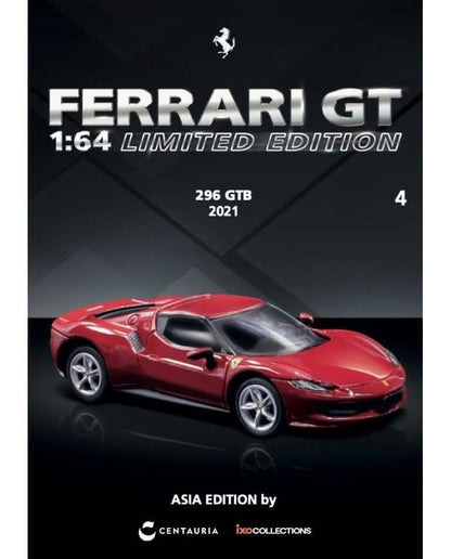 Tarmac Works Ferrari 296 GTB 2021 Ferrari GT Magazine Asia Edition Issue No.4 English Version (Model car+magazine) IXC.FSD.FE.004 1/64 Diecast