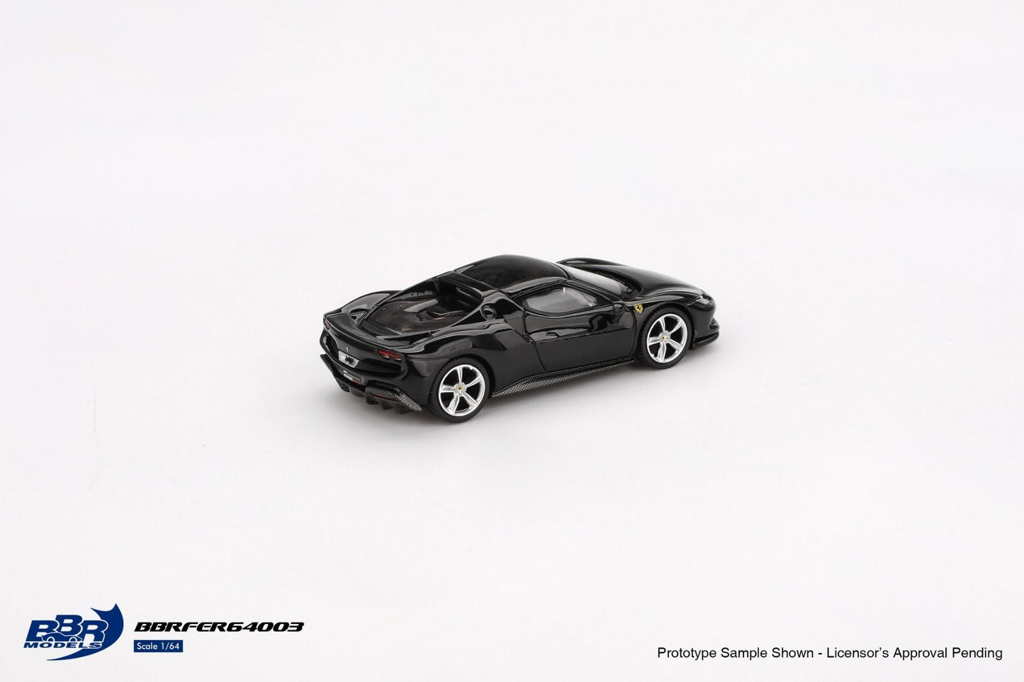 BBR Models Ferrari 296 GTB Nero Daytona BBRFER64003 1/64 Diecast