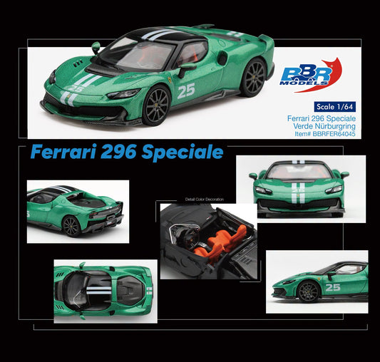 [Pre-Order] BBR Models Ferrari 296 Speciale Verde Nürburgring BBRFER64045 1/64 Diecast