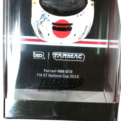 Tarmac Works Ferrari 488 GT3 FIA GT Nations Cup 2018 T. Konda K. Seto T64-072-18GTN12 1/64 Die Cast