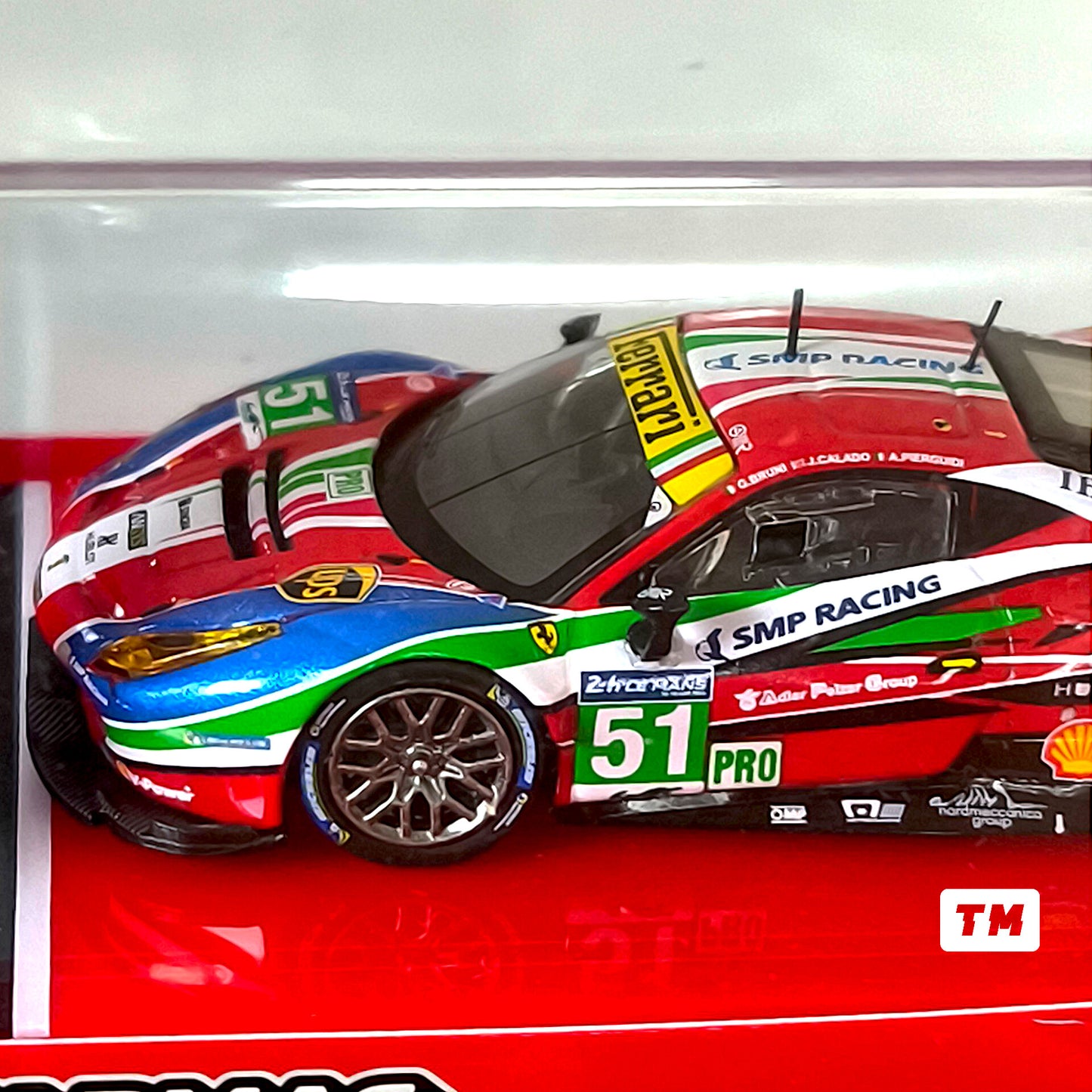 Tarmac Works Ferrari 488 GTE 24h of Le Mans 2016 G. Bruni  J. Calado  A. Pier Guidi Collaboration w IXO models 1/64 Diecast
