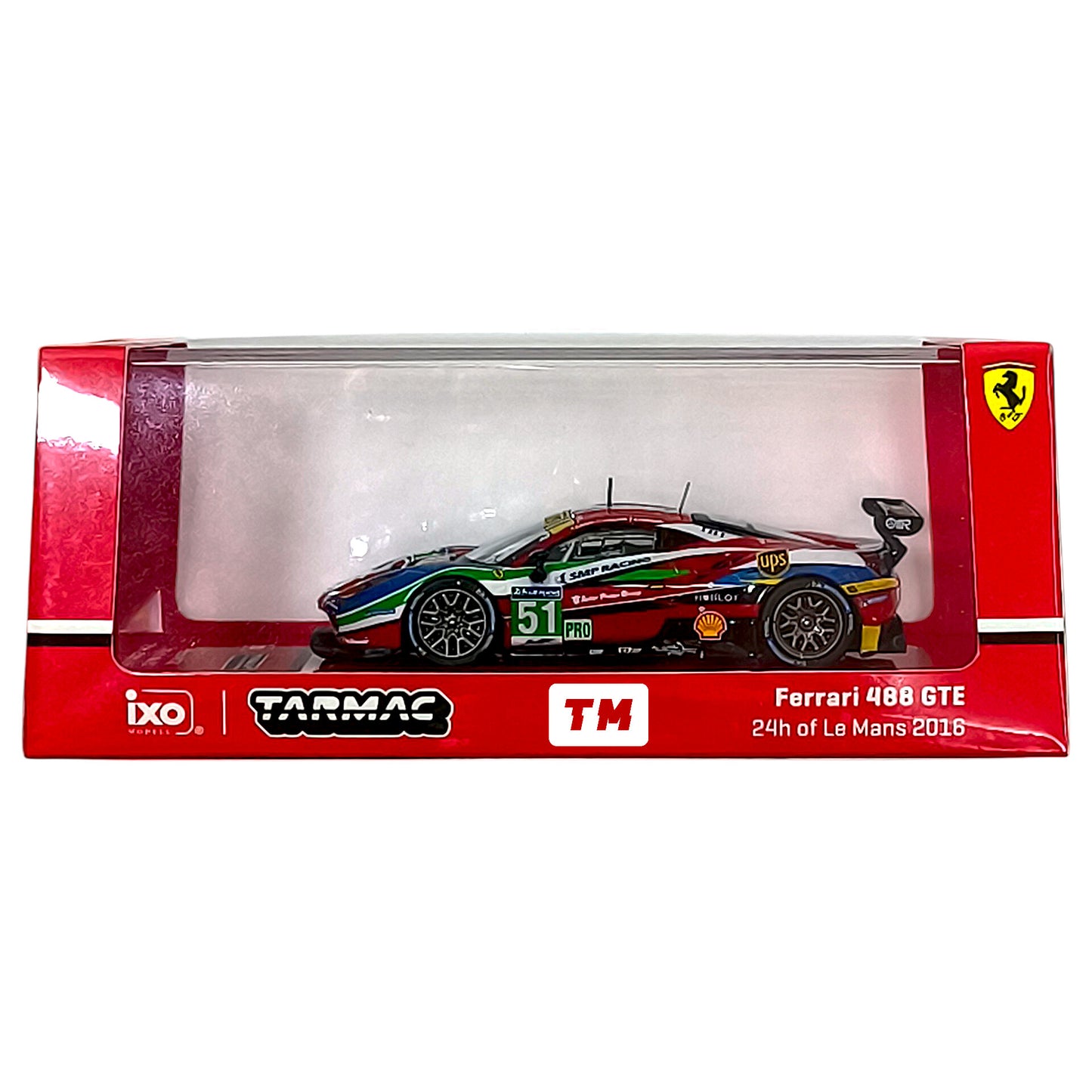 Tarmac Works Ferrari 488 GTE 24h of Le Mans 2016 G. Bruni  J. Calado  A. Pier Guidi Collaboration w IXO models 1/64 Diecast